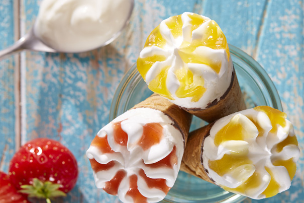 Strawberry and Lemon Ice Cream Cones